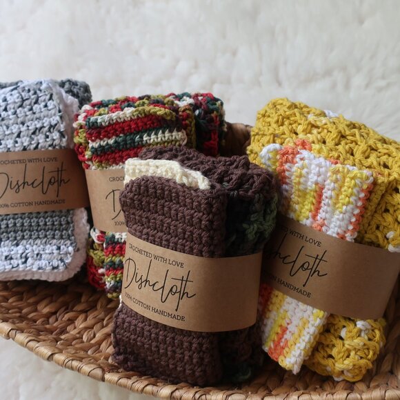 Multicolored Crochet Dish Drying Mats 100% Cotton Kitchen - Picture 8 of 12